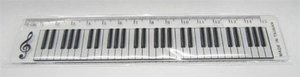 Music Sales Limited 15 cm pravítko s designem klaviatury / 15 cm keyboard design clear ruler
