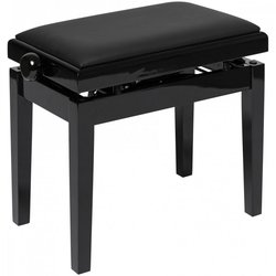 Stagg PBH 390 BKP SBK - hydraulická klavírní stolička, černá lesk, sedák - koženka