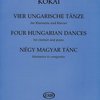 EDITIO MUSICA BUDAPEST Music P Four Hungarian Dances by Kókai    clarinet&piano
