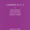 BREITKOPF&HARTEL CANZONI 1-5 by Girolamo Frescobaldi for Recorder (flétna / hoboj / housle)&Basso Continuo