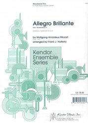 Kendor Music, Inc. ALLEGRO BRILLANTE by W.A. Mozart     woodwind trio (flute, oboe, clarinet)