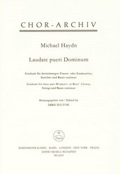 Editio Bärenreiter Laudate pueri Dominum by Michael Haydn for SSA + strings&basso continuo / score