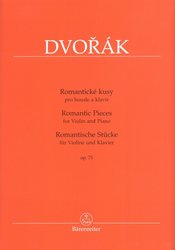 Editio Bärenreiter DVOŘÁK: Romantické kusy op.75 / housle + klavír