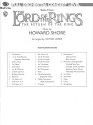 Warner Bros. Publications The Lord of the Rings - The Return of the King         full orchestra  -  score