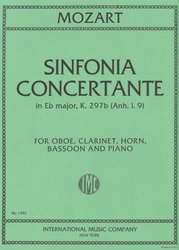 International Music Company MOZART - SINFONIA CONCERTANTE, Eb major, K. 297b pro hoboj, klarinet, lesní roh, fagot a klavír