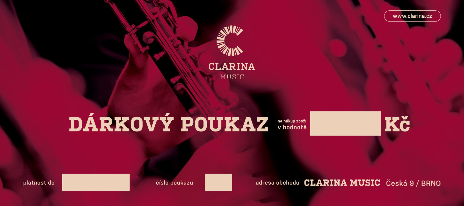 Clarina Music Dárkový poukaz 500 Kč