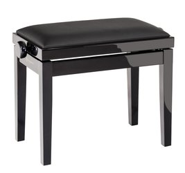 K&M 13911 Klavírní stolička, černý lesk, sedák imitace kůže