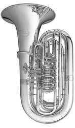 B&S C tuba 4097-L - postříbřená mosaz, 5 ventilů