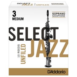 RICO Select Jazz Unfiled plátky pro Sopran saxofon tvrdost 3M - kus