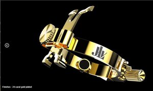JLV ligatura pro kaučukovou hubičku na klarinet - pozlacená 24K
