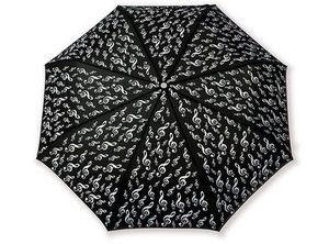 Vienna World Skládací mini deštník - s motivem houslového klíče, černý