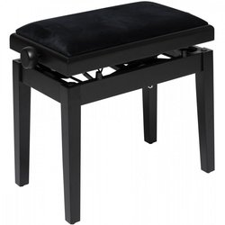 Stagg PBH 390 BKM VBK - hydraulická klavírní stolička, černá mat, sedák - samet