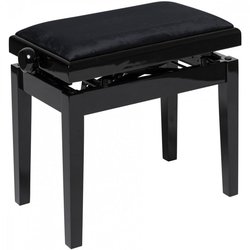 Stagg PBH 390 BKP VBK - hydraulická klavírní stolička, černá lesk, sedák - samet