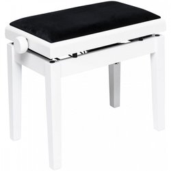 Stagg PBH 390 WHM VBK - hydraulická klavírní stolička, bílá mat, sedák - samet