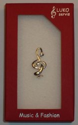 Brož Houslový klíč malý stříbrný, 2,5 cm